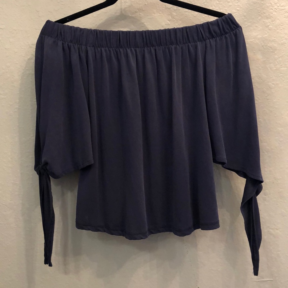 Blue Off Shoulder Top